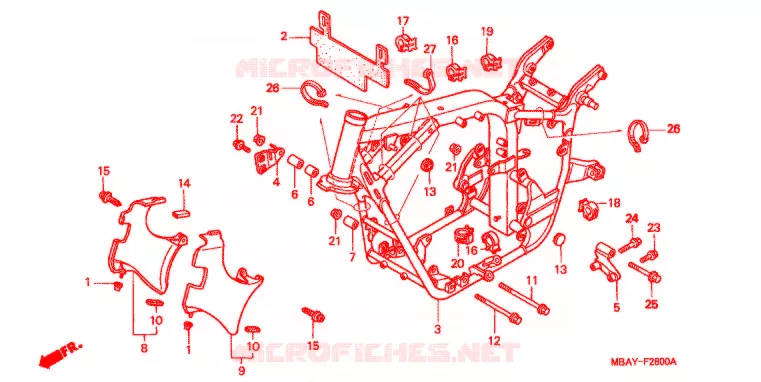 CADRE Honda MOTO 750 SHADOW 2000  VT750CDY