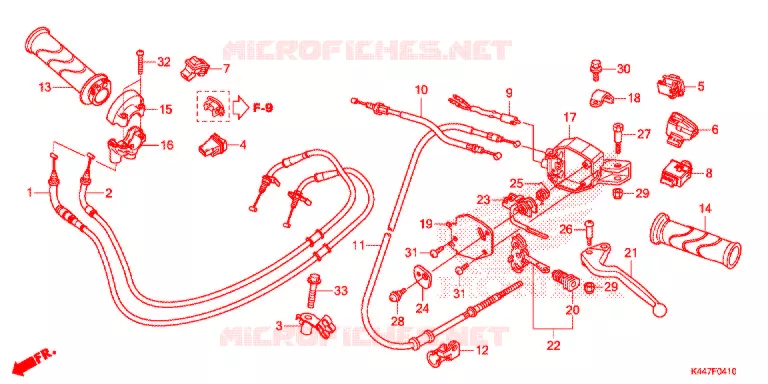 LEVIER DE GUIDON - CABLE - COMMODO Honda SCOOTER 110 VISION 2018  NSC110MPDH