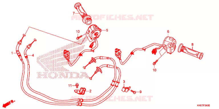 COMMODO - LEVIER - CABLE Honda SCOOTER 125 FORZA 2017  NSS125ADH