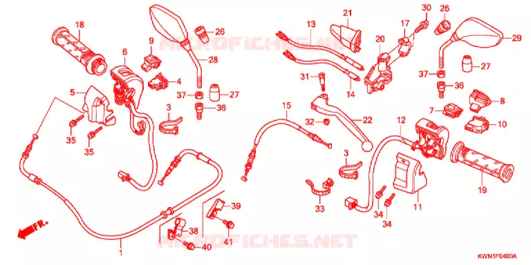 LEVIER DE GUIDON - CABLE - COMMODO Honda SCOOTER 125 PCX 2013  WW125EX2D