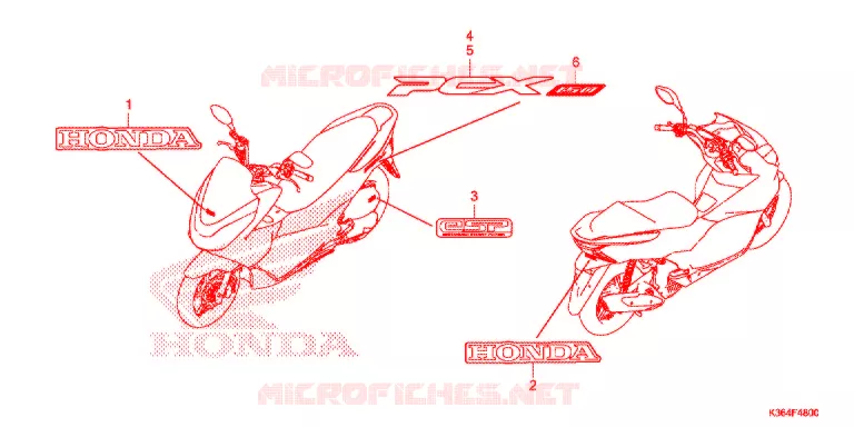 AUTOCOLLANTS Honda SCOOTER 150 PCX 2015  WW150F