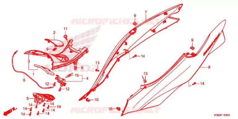 CARENAGE ARRIERE Honda SCOOTER 150 PCX 2016  WW150F