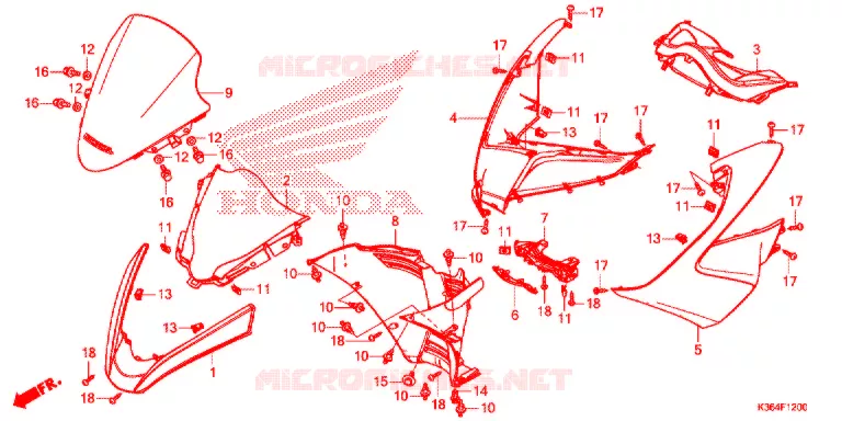 CARENAGE AVANT Honda SCOOTER 150 PCX 2016  WW150F