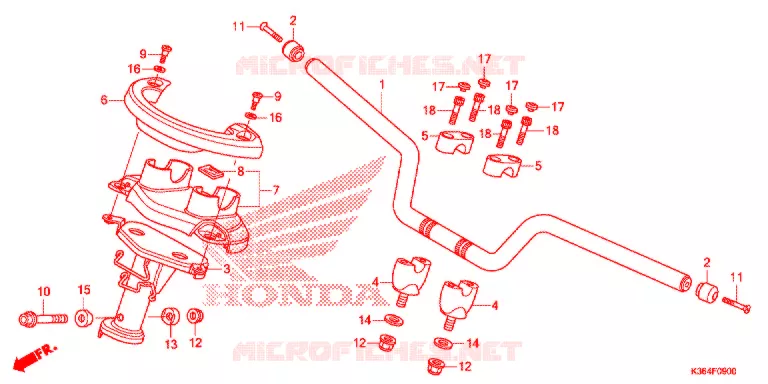 GUIDON - CARENAGE Honda SCOOTER 150 PCX 2015  WW150F