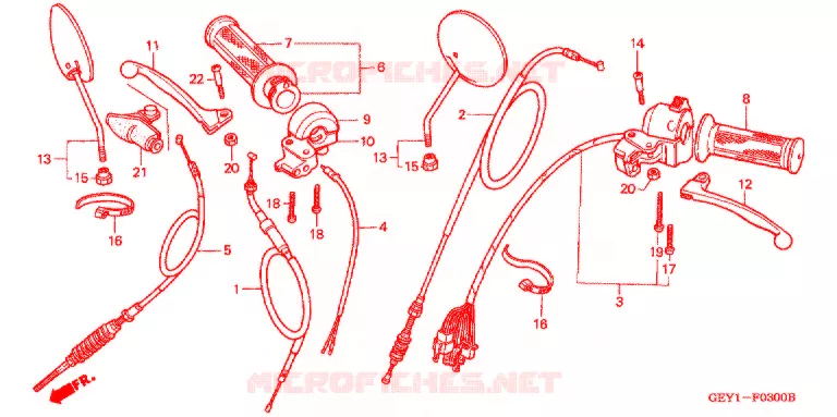 LEVIER DE GUIDON - CABLE - COMMODO Honda MOTO 50 APE 2001  XZ501_2J