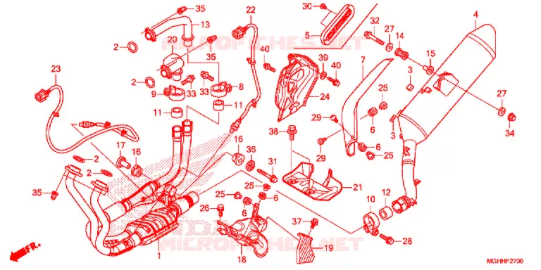 SILENCIEUX D'ECHAPPEMENT Honda MOTO 1200 CROSSTOURER 2017  VFR1200XH