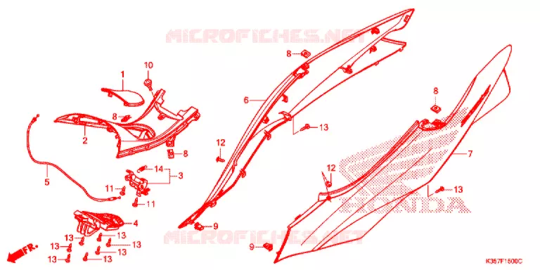 CARENAGE ARRIERE Honda SCOOTER 125 PCX 2017  WW125EX2H
