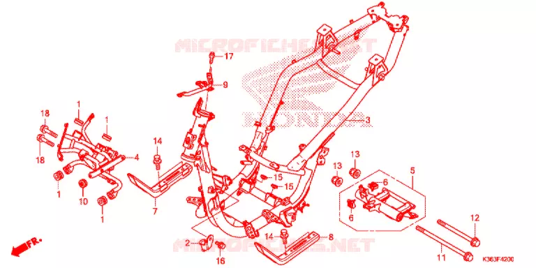 CADRE Honda SCOOTER 150 PCX 2017  WW150SH