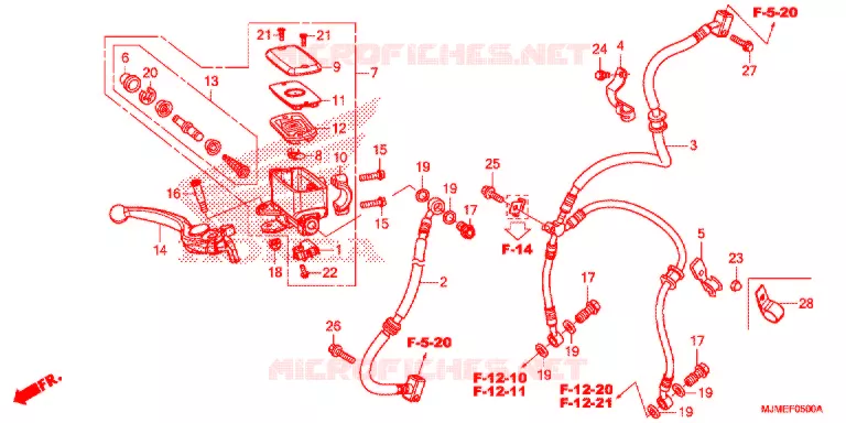 MAITRE CYLINDRE DE FREIN AVANT Honda MOTO 800 CROSSRUNNER 2019  VFR800XH