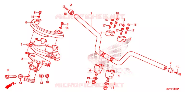 GUIDON - CARENAGE Honda SCOOTER 150 PCX 2013  WW150D