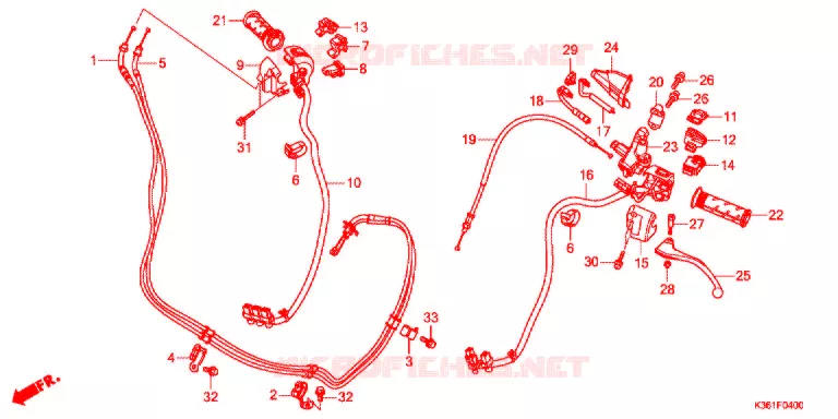 LEVIER DE GUIDON - CABLE - COMMODO Honda SCOOTER 150 PCX 2017  WW150SJ