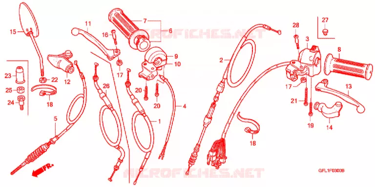 LEVIER DE GUIDON - CABLE - COMMODO Honda MOTO 50 MONKEY 2014  Z50JE_M