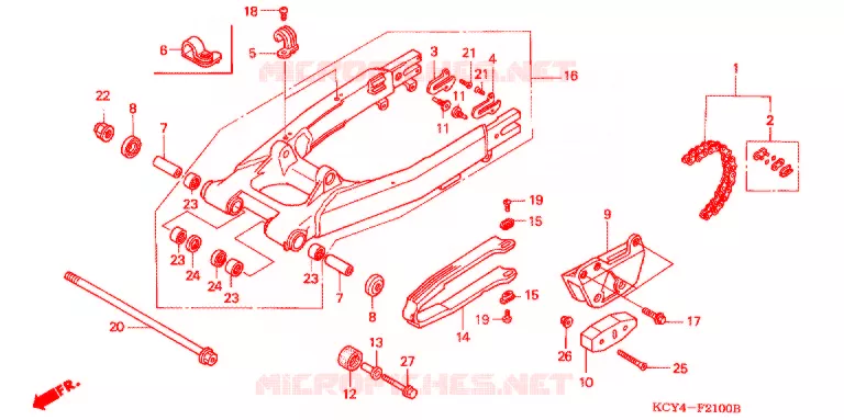 BRAS OSCILLANT Honda MOTO 400 XR 2003  XR400R3