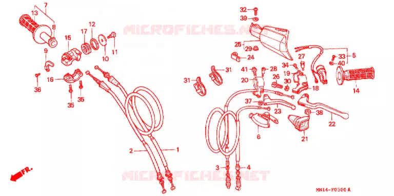 COMMODOS - POIGNEES Honda MOTO 600 XR 1993  XR600RP