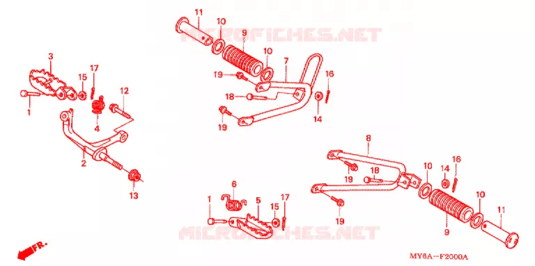 REPOSE PIED Honda MOTO 650 XR 2004  XR650L4