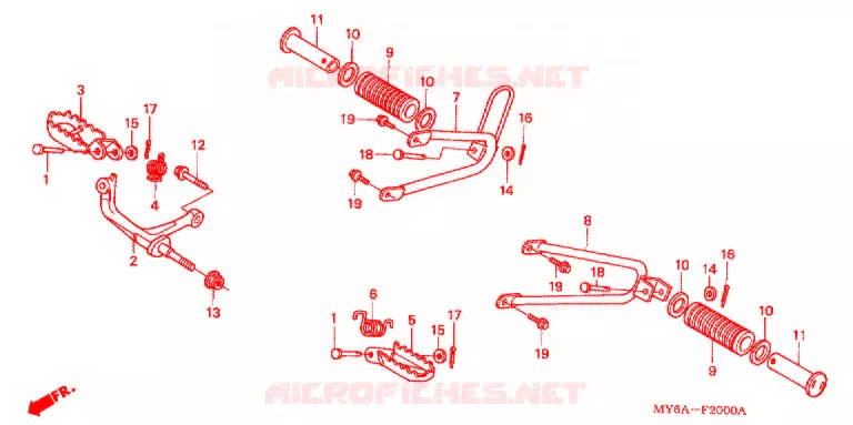 REPOSE PIED Honda MOTO 650 XR 2006  XR650L6