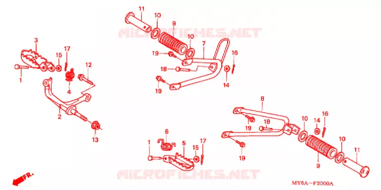 REPOSE PIED Honda MOTO 650 XR 2006  XR650L6