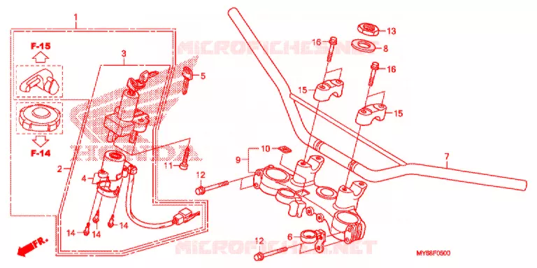 GUIDON Honda MOTO 650 XR 2009  XR650L9