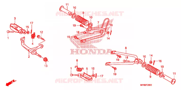 REPOSE PIED Honda MOTO 650 XR 2010  XR650L9