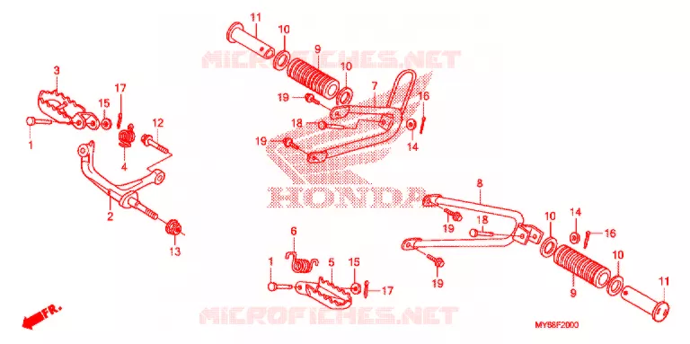 REPOSE PIED Honda MOTO 650 XR 2011  XR650LB