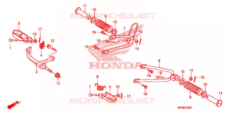 REPOSE PIED Honda MOTO 650 XR 2013  XR650LD