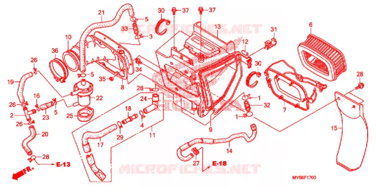 FILTRE A AIR Honda MOTO 650 XR 2014  XR650LE