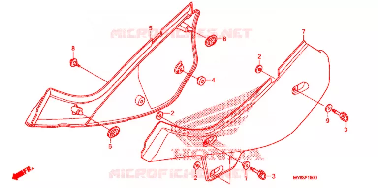 COUVERCLES LATERAUX Honda MOTO 650 XR 2014  XR650LE