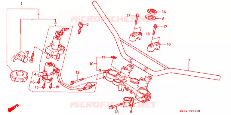 GUIDON Honda MOTO 650 XR 1995  XR650LS