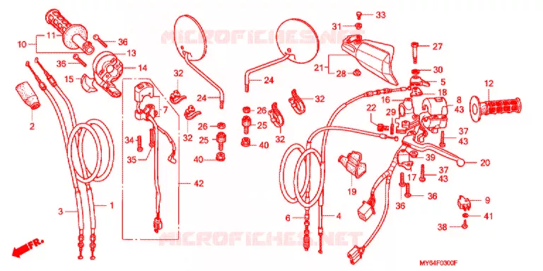COMMODOS - POIGNEES Honda MOTO 650 XR 1996  XR650LT
