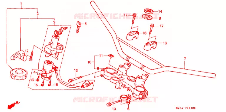 GUIDON Honda MOTO 650 XR 1997  XR650LV