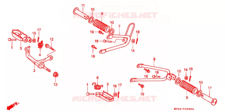 REPOSE PIED Honda MOTO 650 XR 1998  XR650LW
