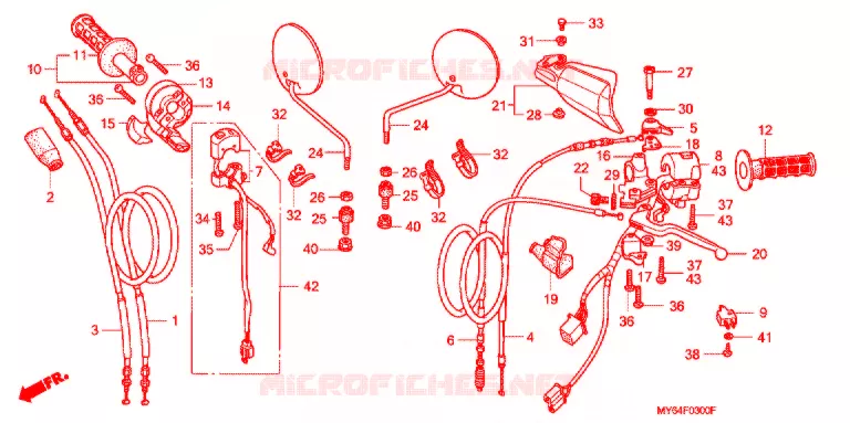 COMMODOS - POIGNEES Honda MOTO 650 XR 1999  XR650LX