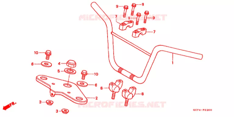 GUIDON - TE DE FOURCHE Honda MOTO 70 XR 2000  XR70RY