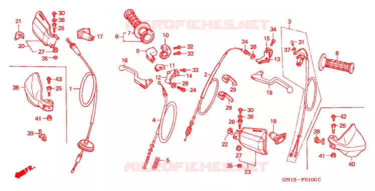 LEVIER DE GUIDON - CABLE Honda MOTO 80 XR 2001  XR80R1