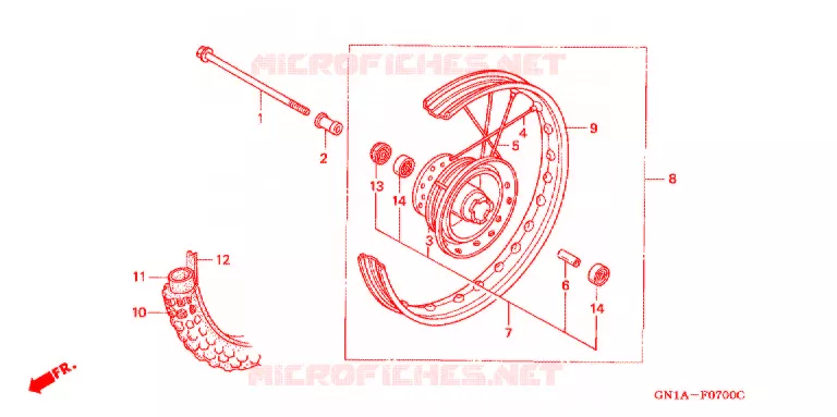 ROUE AVANT Honda MOTO 80 XR 2000  XR80RY
