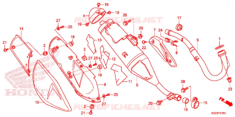 SILENCIEUX D'ECHAPPEMENT Honda MOTO 250 CRF 2015  CRF250MF