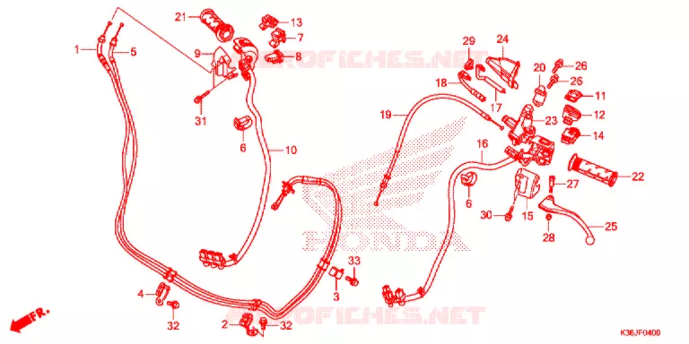 LEVIER DE GUIDON - CABLE - COMMODO Honda SCOOTER 150 PCX 2018  WW150J