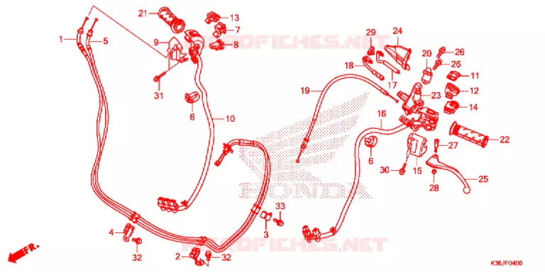 LEVIER DE GUIDON - CABLE - COMMODO Honda SCOOTER 150 PCX 2018  WW150SJ