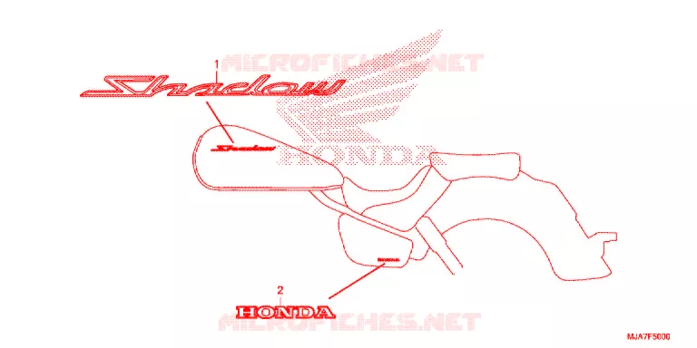 AUTOCOLLANTS Honda MOTO 750 SHADOW 2019  VT750CSJ