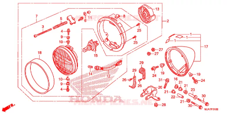 PHARE Honda MOTO 750 SHADOW 2019  VT750CSJ