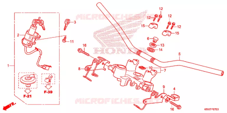 GUIDON - TE DE FOURCHE Honda MOTO 150 XR 2018  XR150LEKJ