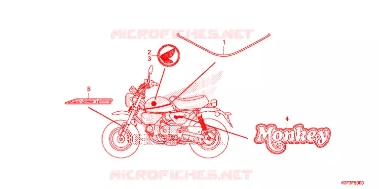 AUTOCOLLANTS Honda MOTO 125 MONKEY 2021  Z125MAK