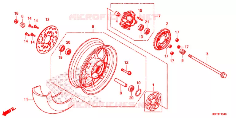 ROUE ARRIERE Honda MOTO 125 MONKEY 2021  Z125MAK
