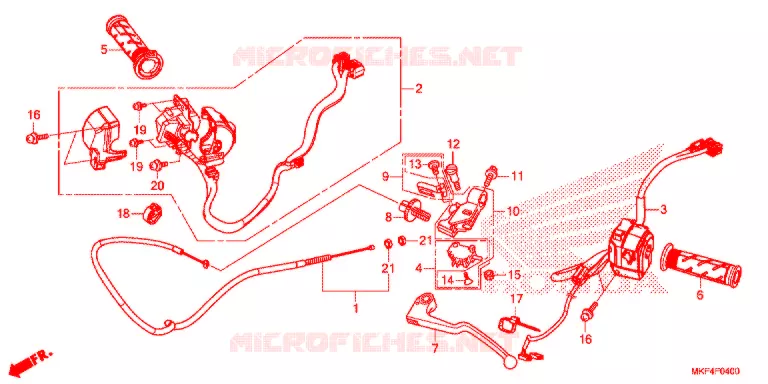 LEVIER DE GUIDON - CABLE - COMMODO Honda MOTO 1000 CBR 2017  CBR1000RRH