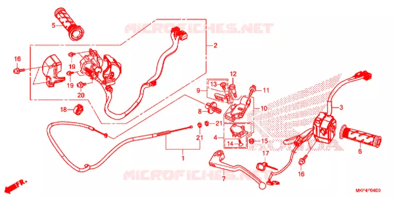 LEVIER DE GUIDON - CABLE - COMMODO Honda MOTO 1000 CBR 2017  CBR1000RRH