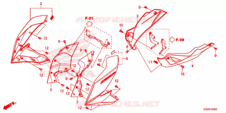 OUIES DE RADIATEUR - SABOT Honda MOTO 300 CB 2017  CB300FH