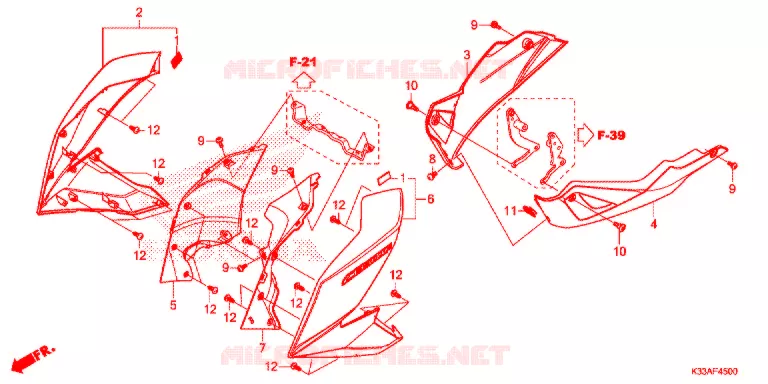 OUIES DE RADIATEUR - SABOT Honda MOTO 300 CBR 2018  CB300FJ