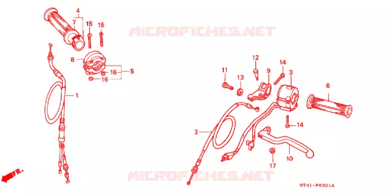 LEVIER DE GUIDON - CABLE - COMMODO (2) Honda MOTO 50 NSR 1994  NSR50R_I