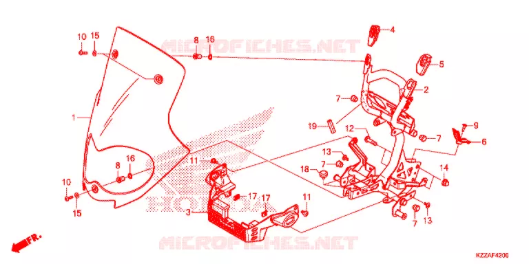 PARE-BRISE Honda MOTO 250 CRF 2018  CRF250RLAJ
