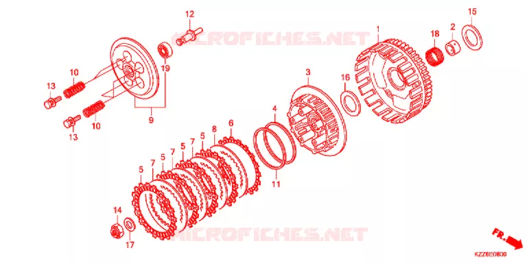 EMBRAYAGE Honda MOTO 250 CRF 2018  CRF250RDAJ